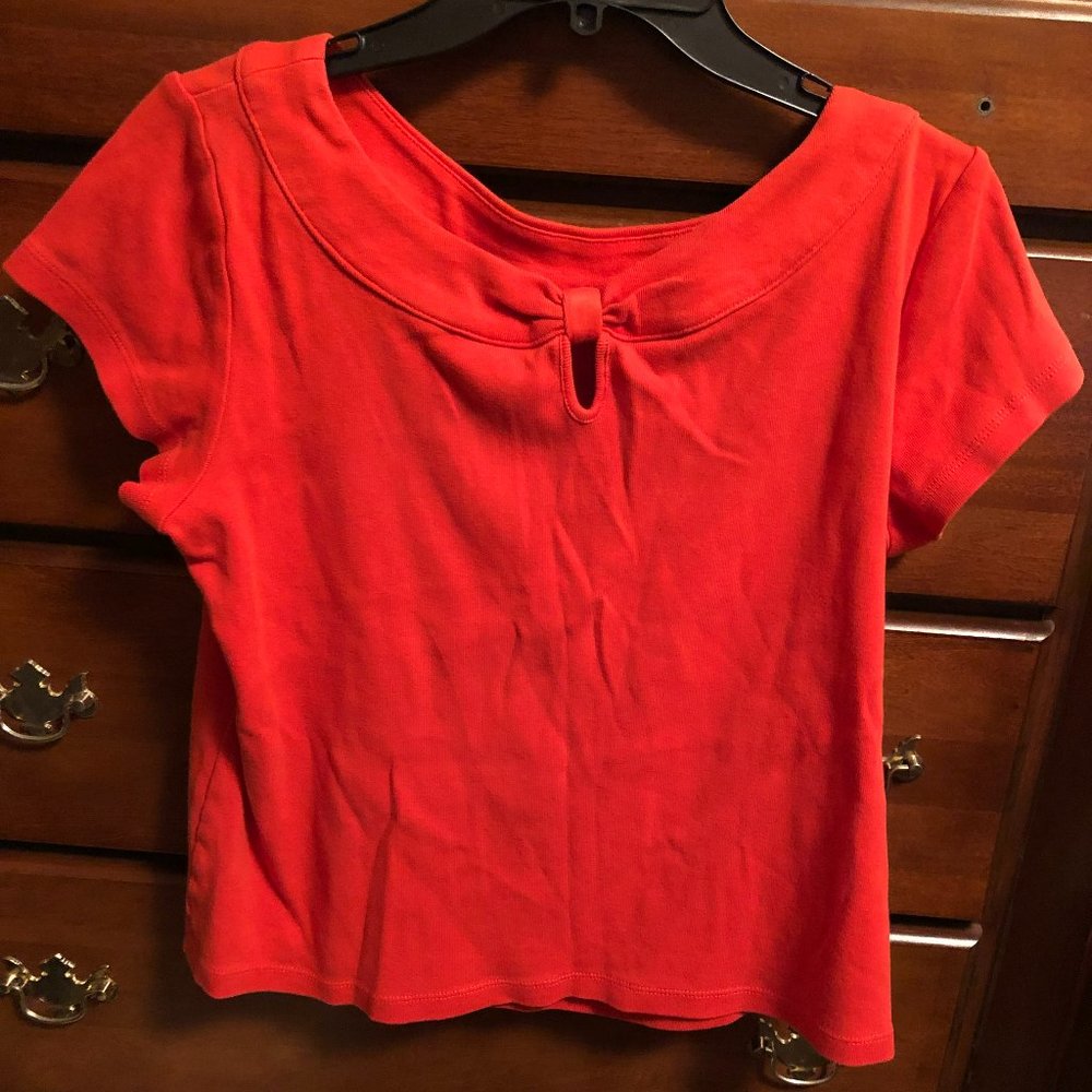 Women's Rafaella Cute Bow-Like Shirt Size L.